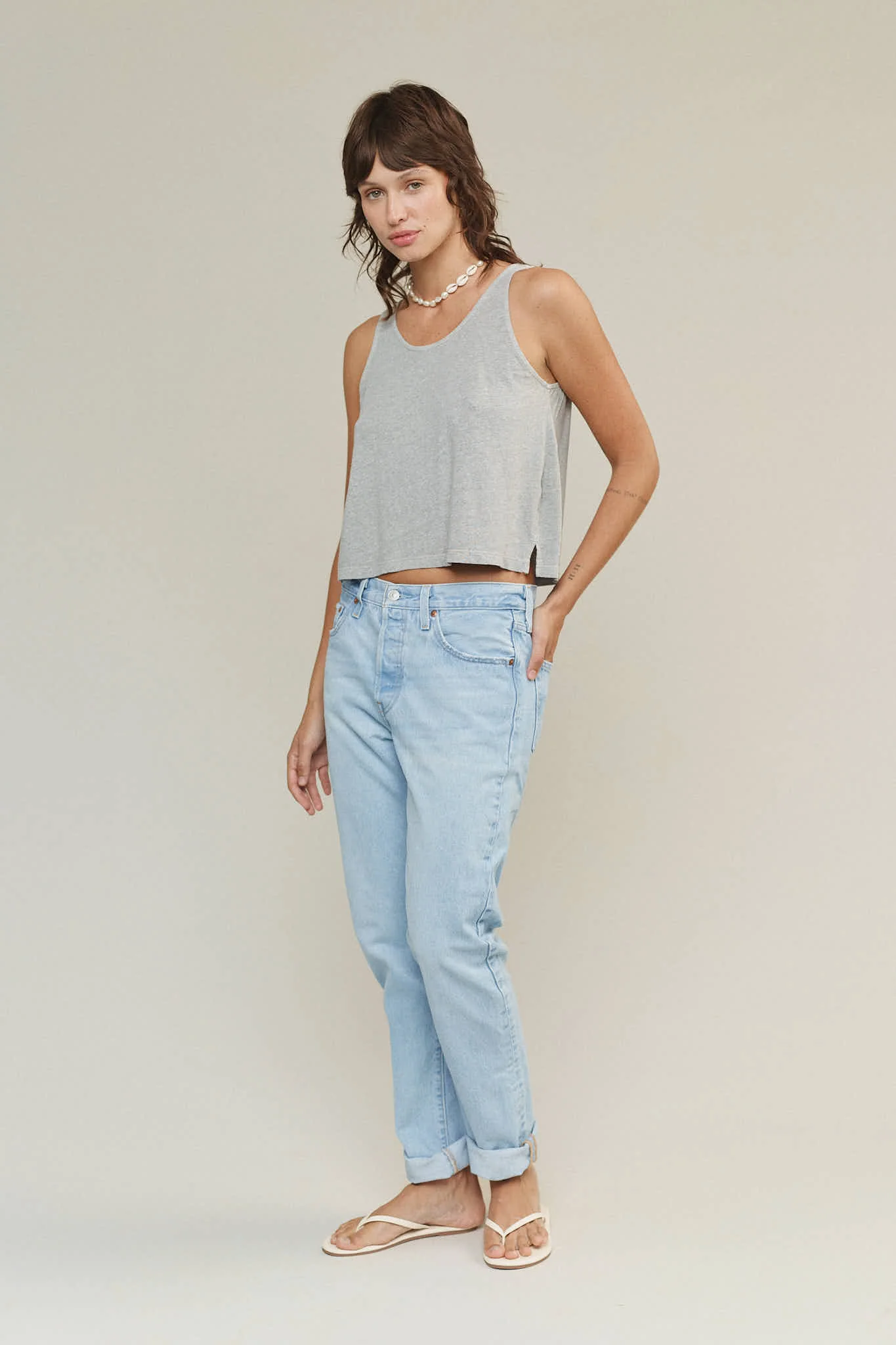 Heathered Cropped Tank - Image 5