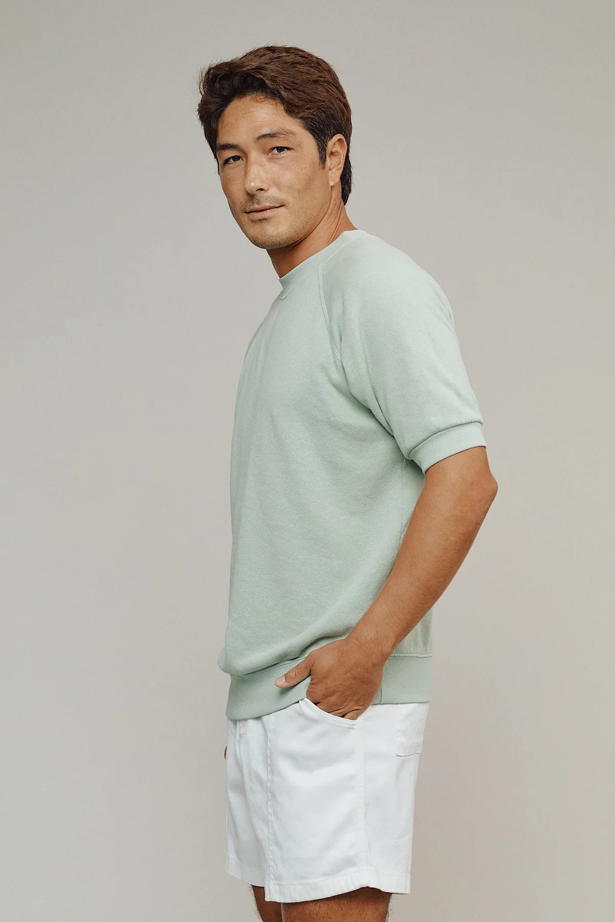 Short Sleeve Raglan Fleece Sweatshirt - Image 6